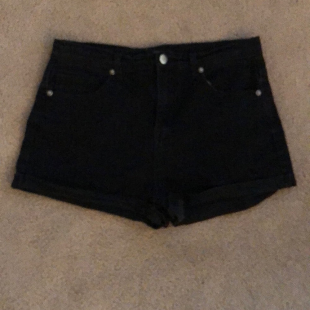 Black jean shorts